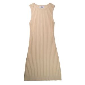🎀 Sofia Knit Cream Sleeveless Dress